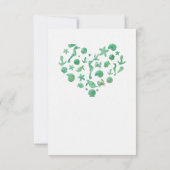 ビーチ事物グリーンウォーター色テーブル番号カード 招待状 (裏面)