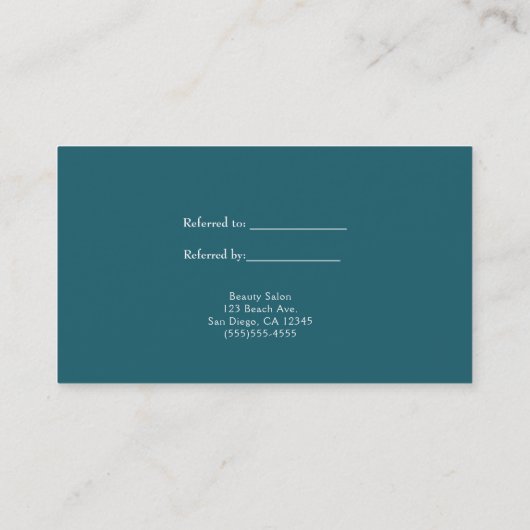 ビーチ事物ティール（緑がかった色）水の色モダン友人を参照 紹介カード (裏面)