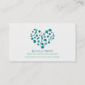 ビーチ事物ティール（緑がかった色）水の色モダン友人を参照 紹介カード (正面)
