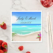 ビーチ付きカラフルスターフィッシュ紙ナプキンス スタンダードランチョンナプキン (インサイチュ)