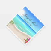 ビーチ付きカラフルスターフィッシュ紙ナプキンス スタンダードランチョンナプキン (角)