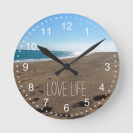 ビーチ付き引用文 ラウンド壁時計