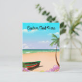 ビーチ付カスタム文字 ポストカード (スタンド正面)