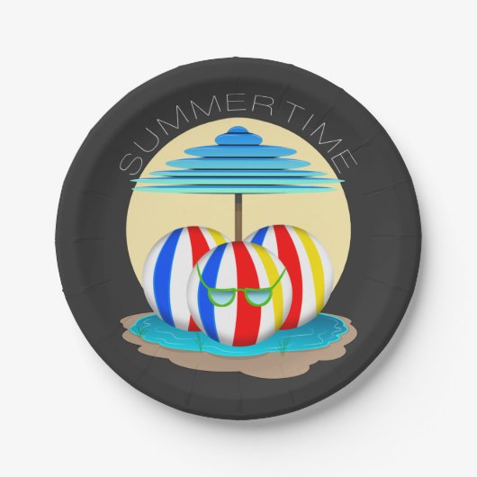 ビーチ仲間ビート熱:太陽のアウト、フィンのアウト! ペーパープレート (正面)