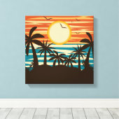 ビーチ休暇 キャンバスプリント (インサイチュ (ウッドフロア))