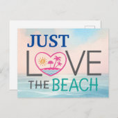 ビーチ休暇 案内ポストカード (正面/裏面)