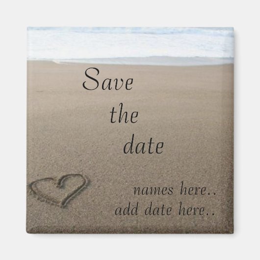 ビーチ保存日付 マグネット (正面)