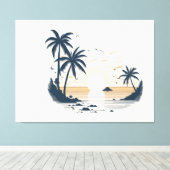 ビーチ側面図 キャンバスプリント (インサイチュ (ウッドフロア))