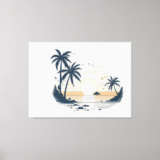 ビーチ側面図 キャンバスプリント