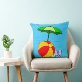 ビーチ傘とボールオンウェーブズ装飾用クッション クッション (椅子)