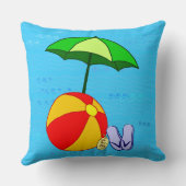 ビーチ傘とボールオンウェーブズ装飾用クッション クッション (裏面)