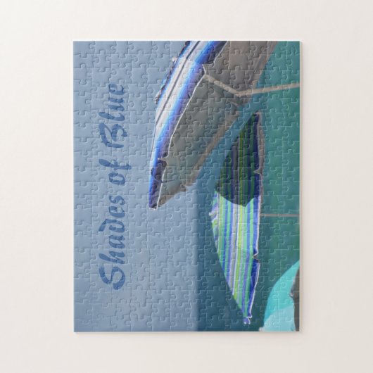 ビーチ傘の色合いブルーカスタマイズ可能 ジグソーパズル (縦)