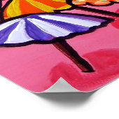 ビーチ傘セーラボートおもしろいフォークアートポスター ポスター (角)