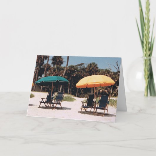 ビーチ傘ノートカード カード (正面)