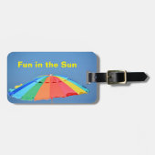 ビーチ傘ブライトカラフル ラゲッジタグ (正面横)