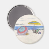 ビーチ傘マグネット（円形） マグネット (正面/裏面)