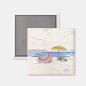 ビーチ傘マグネット（四角） マグネット (正面/裏面)