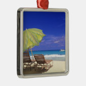 ビーチ傘、アバコ、バハマ メタルオーナメント (右)