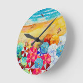 ビーチ傘 ラウンド壁時計 (傾斜)