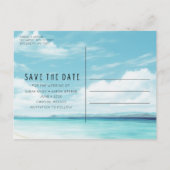 ビーチ先のウェディング救日付 案内ポストカード (裏面)