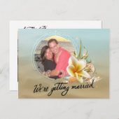 ビーチ先の写真の保存日付 案内ポストカード (正面/裏面)