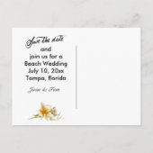 ビーチ先の写真の保存日付 案内ポストカード (裏面)