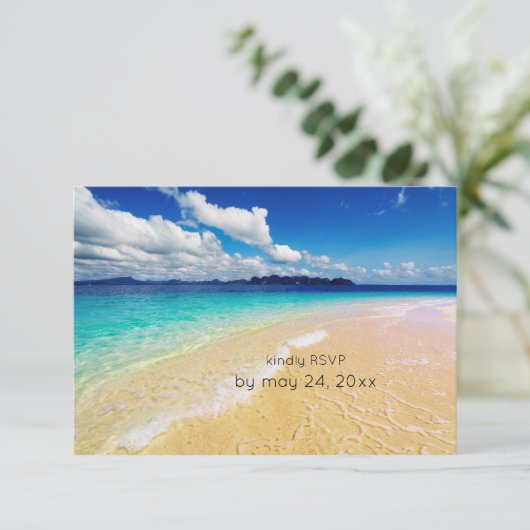 ビーチ先ウェディングと食事オプション 出欠カード (スタンド正面)