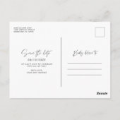 ビーチ先ウェディングフォト日付の保存 ポストカード (裏面)