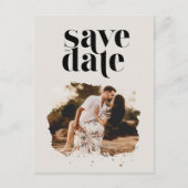 ビーチ先ウェディングフォト日付の保存 案内ポストカード (正面)