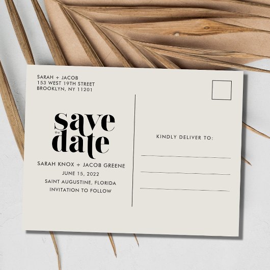 ビーチ先ウェディングフォト日付の保存 案内ポストカード