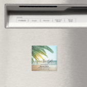 ビーチ先ウェディング日付の保存 マグネット (インサイチュ (食洗機))