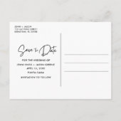 ビーチ先ウェディング日付の保存 案内ポストカード (裏面)