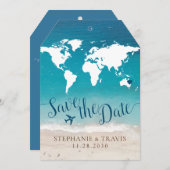 ビーチ先ウェディング荷物タグ (正面/裏面)