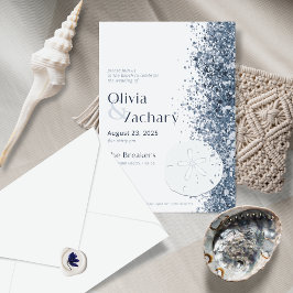 ビーチ先サンドドル夕べ招待状 招待状