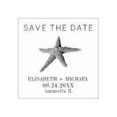 ビーチ先スターフィッシュ結婚式の日付を保存 ラバースタンプ (インプリント)