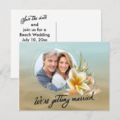 ビーチ先フォトセーブ・ザ・デート案内 案内ポストカード (正面/裏面)