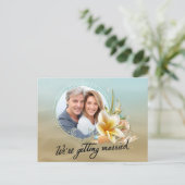 ビーチ先フォトセーブ・ザ・デート案内 案内ポストカード (スタンド正面)