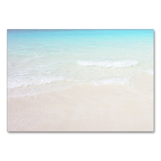 ビーチ先結婚式の予約シーティングカード テーブルナンバー (裏面)