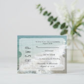 ビーチ先結婚式チケット招待状RSVP 出欠カード (スタンド正面)