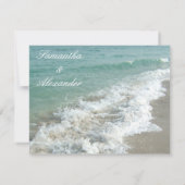 ビーチ先結婚式チケット招待状RSVP 出欠カード (裏面)