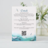 ビーチ先詳細QRコード結婚の エンクロージャーカード (スタンド正面)