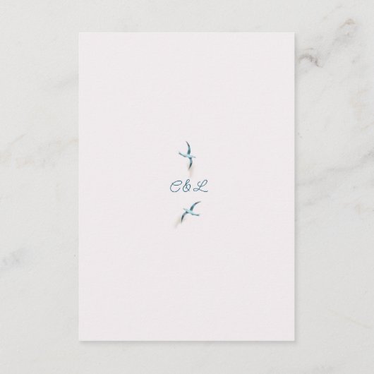 ビーチ先詳細QRコード結婚の エンクロージャーカード (裏面)