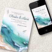 ビーチ先詳細QRコード結婚の 招待状