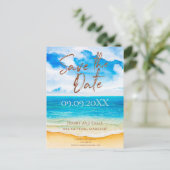 ビーチ先Date Waterカラーを保存 ポストカード (スタンド正面)