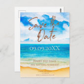 ビーチ先Date Waterカラーを保存 ポストカード (正面/裏面)