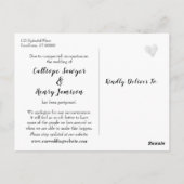 ビーチ写真の変更が延期された計画結婚の ポストカード (裏面)