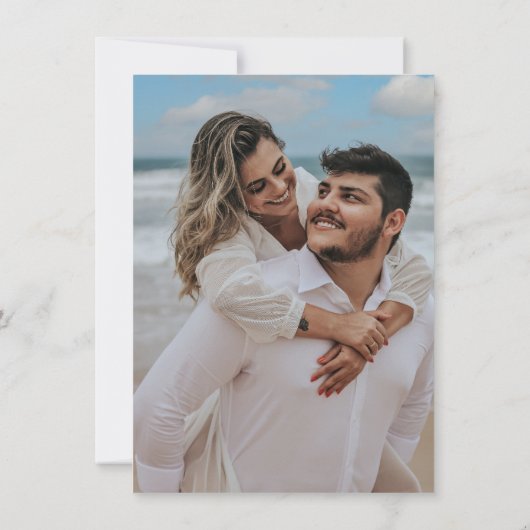 ビーチ写真の宛先ウェディング日付の保存 セーブザデート (裏面)