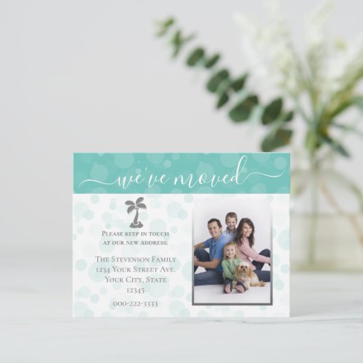 ビーチ写真の移動のアナウンスのアドレスの変更 案内ポストカード (スタンド正面)