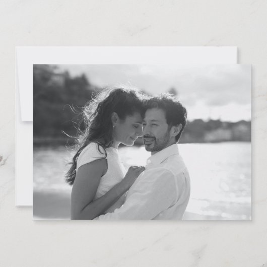 ビーチ写真の結婚取り消し 案内状 (裏面)