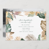 ビーチ写真の結婚取り消し 案内状 (正面/裏面)